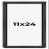 11x24 Frame Black Charcoal Grey Wood Textured Picture Frame | 0.75 Inch Moulding Width | Gunmetal Grey Solid Wood Frame Complete with UV Acrylic Plexiglass, Foam Board Backing & Hanging Hardware view 1