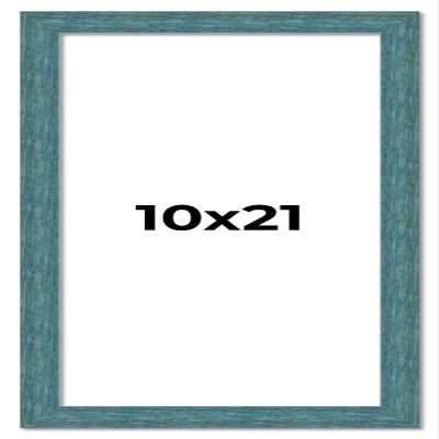 10x21 Frame Blue Rustic Barnwood Solid Wood Picture Frame Width 1.25 Inches | Interior Depth 0.5 Inches | Gustav Blue Frame Complete with UV Acrylic, Foam Board Backing & Hanging Hardware
