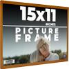 CustomPictureFrames.com 15x11 Frame Brown Honey Pecan Solid Wood Picture Frame | 0.75 Inch Moulding Width | Complete with UV Acrylic Plexiglass, Foam Board Backing & Hanging Hardware view 1