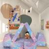 MeMoreCool Kids Couch, Rainbow Modular Foam Play Couch, Ages 3+ view 2
