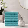 6-Piece Soft and Fluffy Plush, Highly Absorbent, Turquoise Bath Hand Towels 14 in. L X 10 in. W Size, Cotton Material, Machine Washable, Quick Dry | All Season Blue Shade, Extra Absorbent, Durable view 2