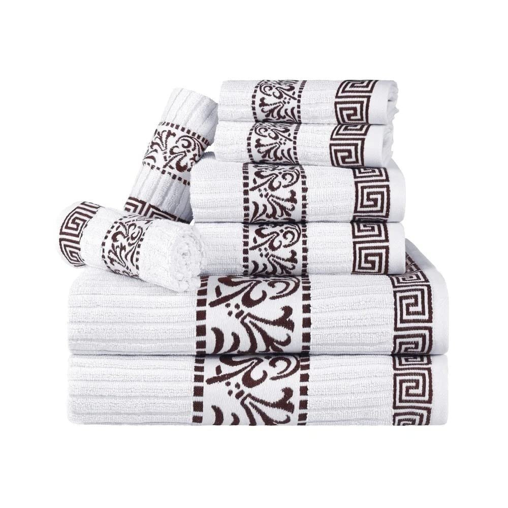 8 Piece Chocolate Color Super Soft and Fluffy, Highly Absorbent Cotton Bath Towels 30" Wide X 52" Long, Quick Dry, Solid Color, Thick, Warm and Cozy Feel | Pretty Brown Shade, Strong and Durable