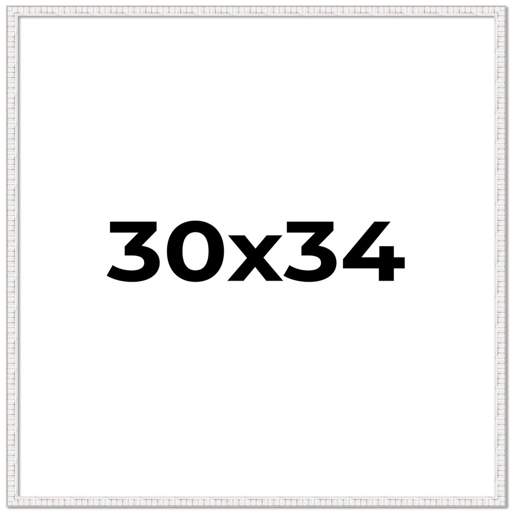 30x34 Frame White Distressed Solid Wood Picture Frame Width 0.75 Inches | Interior Depth 0.5 Inches | Kingsley White Frame Complete with UV Acrylic, Foam Board Backing & Hanging Hardware