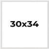 30x34 Frame White Distressed Solid Wood Picture Frame Width 0.75 Inches | Interior Depth 0.5 Inches | Kingsley White Frame Complete with UV Acrylic, Foam Board Backing & Hanging Hardware view 1