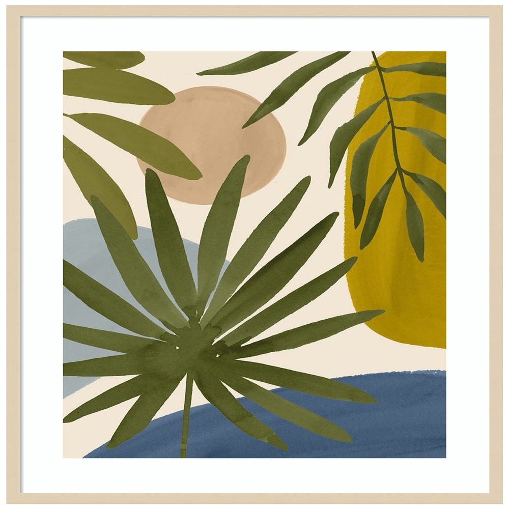 Amanti Art Framed Wall Art Print 41x33 Tropica Tumble II by Victoria Barnes, Abstract Wall Art, Modern Contemporary Decor, X-Large Poster Painting Artwork for Living Room, Bedroom, Bathroom, Kitchen,
