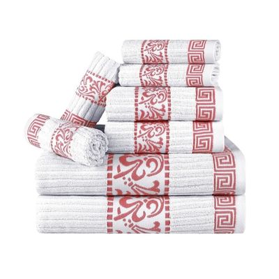8 Piece Coral Color Super Soft and Fluffy, Highly Absorbent Cotton Bath Towels 30" Wide X 52" Long, Quick Dry, Solid Colour, Thick, Warm and Cozy Feel | Pretty White Shade, Strong and Durable