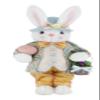 19" Orange & Blue Plaid Bright Bunny Rabbit Spring Easter Collectible Home Dcor Figurine Decoration 402009 view 1