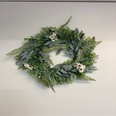 16" Peony Wreath Spring Wreath, Spring Wreath for Front Door, Artificial Flower Wreath Spring Winter Wreath for Indoor Outdoor Wedding Wall Outdoor Home Wreath Decor (Frost Eucalyptus)