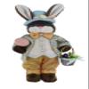 19" Orange & Blue Plaid Mahogany Brown Bunny Rabbit Spring Easter Collectible Home Dcor Figurine Decoration 402013 view 1