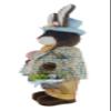 19" Orange & Blue Plaid Mahogany Brown Bunny Rabbit Spring Easter Collectible Home Dcor Figurine Decoration 402013 view 2