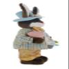 19" Orange & Blue Plaid Mahogany Brown Bunny Rabbit Spring Easter Collectible Home Dcor Figurine Decoration 402013 view 3