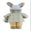 19" Orange & Blue Plaid Bright Brown Bunny Rabbit Spring Easter Collectible Home Dcor Figurine Decoration 402011 view 4