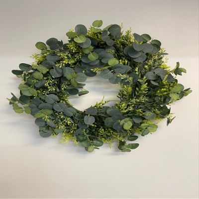 16" Peony Wreath Spring Wreath, Spring Wreath for Front Door, Artificial Flower Wreath Spring Winter Wreath for Indoor Outdoor Wedding Wall Outdoor Home Wreath Decor (Eucalyptus)