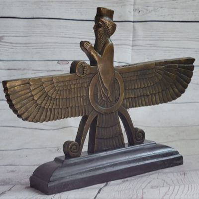 100% Bronze Original Nude Muscular Male Egyptian Greek Ancient Style Man Figure Gift Art Finery Brilliance Decor by Think Bronze
