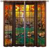 Landscape Decorative Curtains,Autumn Forest Waterfall Rustic Window Curtains Bedroom Living Room Kitchen 2pcs Set 52x84in view 1