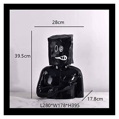 Sculpture Tabletop Sculpture Fashion Desktop Ornaments Home Decor Figurine Black Mask Bust Figure Sculpture Home Living Room Office Decoration Modern Statue Creative Decorative