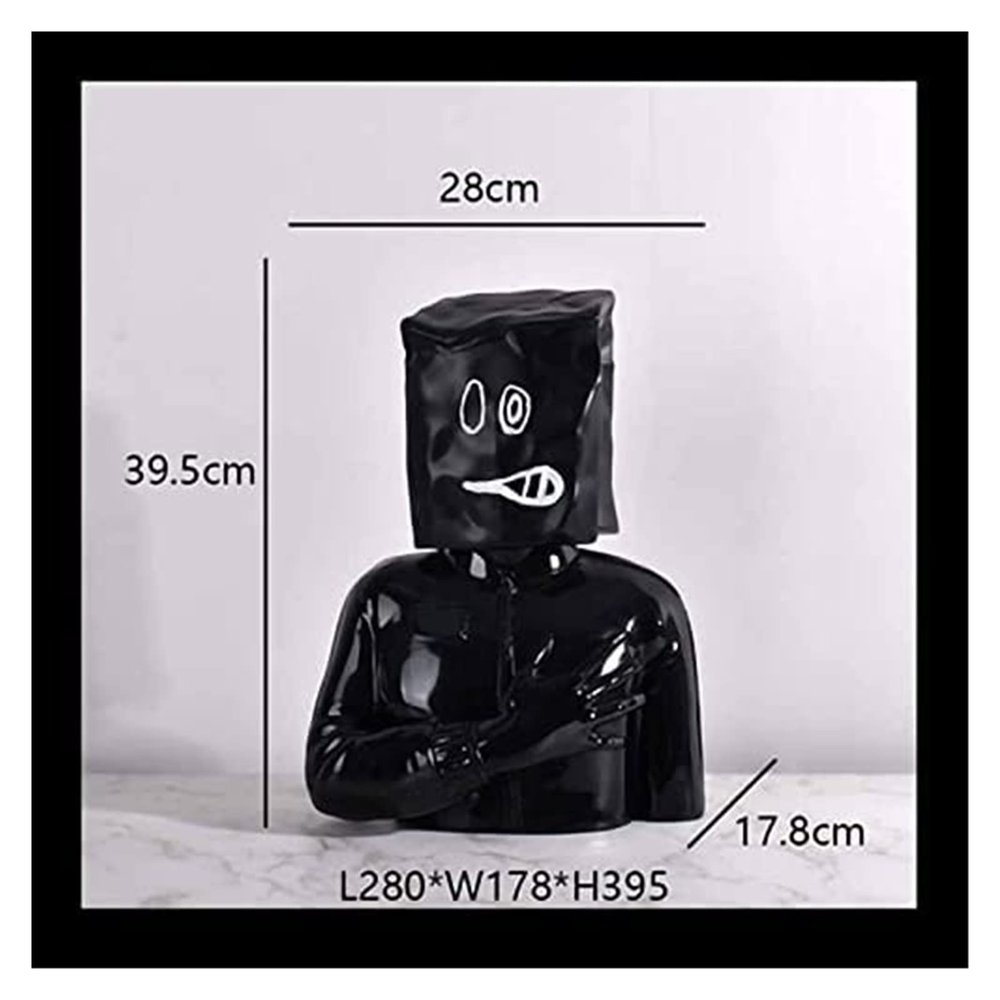 Sculpture Tabletop Sculpture Fashion Desktop Ornaments Home Decor Figurine Black Mask Bust Figure Sculpture Home Living Room Office Decoration Modern Statue Creative Decorative