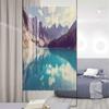 Aqua Blue Window Film Window Privacy Film Surrounded by High Peaks and Trees Picture Frosted Self Static Cling Decorative Glass Film Moraine Lake 23.6Wx59L-inch view 2