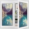 Aqua Blue Window Film Window Privacy Film Surrounded by High Peaks and Trees Picture Frosted Self Static Cling Decorative Glass Film Moraine Lake 23.6Wx59L-inch view 3