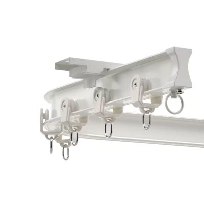SRNSAEB Curved Curtain Track Ceiling Mount, Heavy Duty Aluminum Flexible Room Divider Rails System, 6.5 8 10 11.5 13 15 20 23 26 ft Long (Color : White, Size : 1.5m/4.9ft)