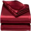 Silk Satin Comorter | Box Stitched Comforter | 300 GSM Filling | Down All-Season Comforter | Luxurious Hotel Quality Quilt | Machine Washable | Ultra Soft Fluffy Bedding.(Burgundy,Twin/Twin XL) view 1