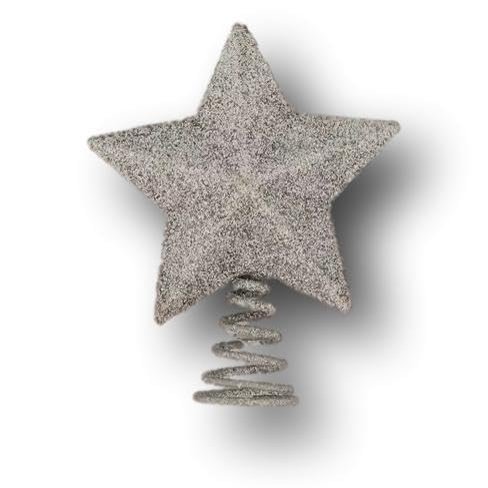 MINI Christmas Tree Ornaments for Tiny Tree (Silver Glitter Star Mini Tree Topper)
