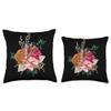 Tropical Leopard Initial Letter L Monogram Maroon Floral Throw Pillow view 3