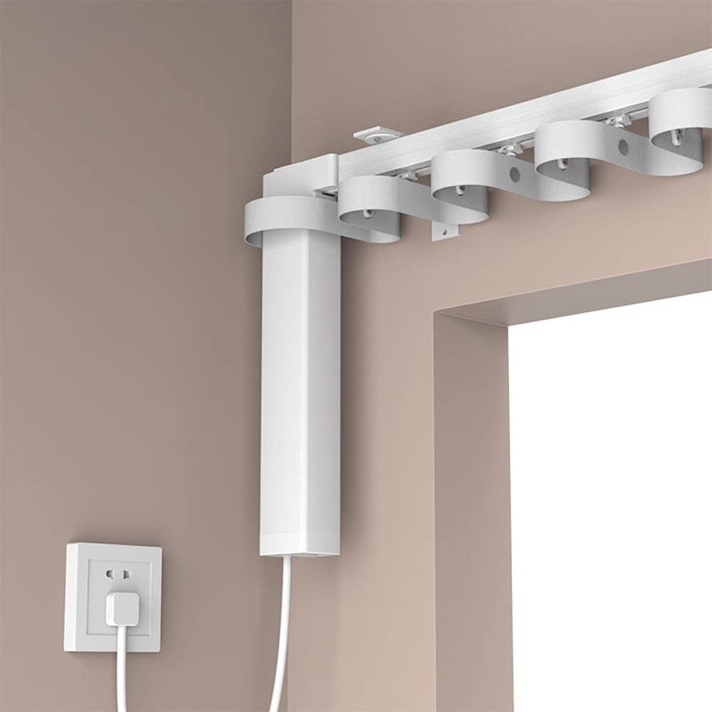 Automatic Curtain Opener,S Folding Electric Smart Curtains System,Motorized Curtains Rod with Remote & Timed,Compatible with Alexa/Google Home (Zigbee Motor, 6M (236.3in) Track)