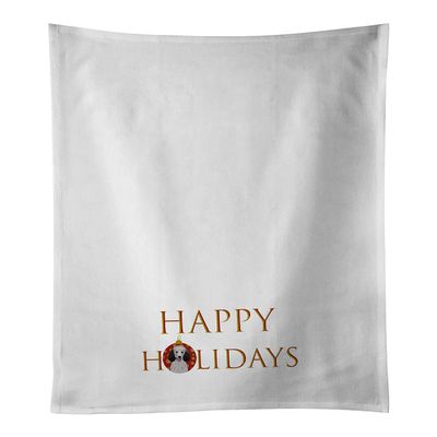 Caroline's Treasures CK9305WTKT Poodle Standard Silver Happy Holidays White Kitchen Towel Set of 2 Dish Towels Decorative Bathroom Hand Towel for Hand, Face, Hair, Yoga, Tea, Dishcloth, 19 X 25, Whit
