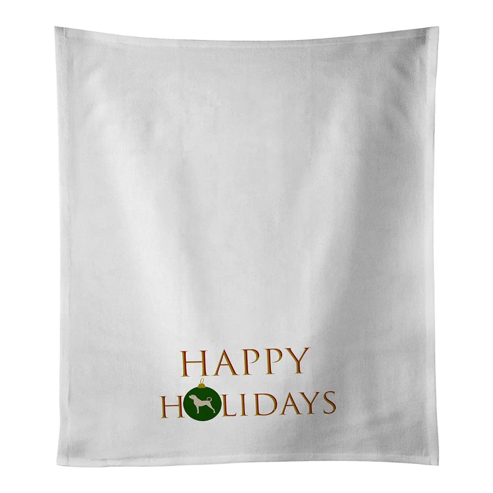 Caroline's Treasures CK9796WTKT Anatolian Shepherd Happy Holidays White Kitchen Towel Set of 2 Dish Towels Decorative Bathroom Hand Towel for Hand, Face, Hair, Yoga, Tea, Dishcloth, 19 X 25, White