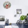 LetusZhogo 12 Inch Round Christmas Wooden Wall Clock Winter Gnome Farm Christmas Tree Merry Christmas Non Ticking Silent Battery Operated Home Decor for Bedrooms,Living Room,Office view 2