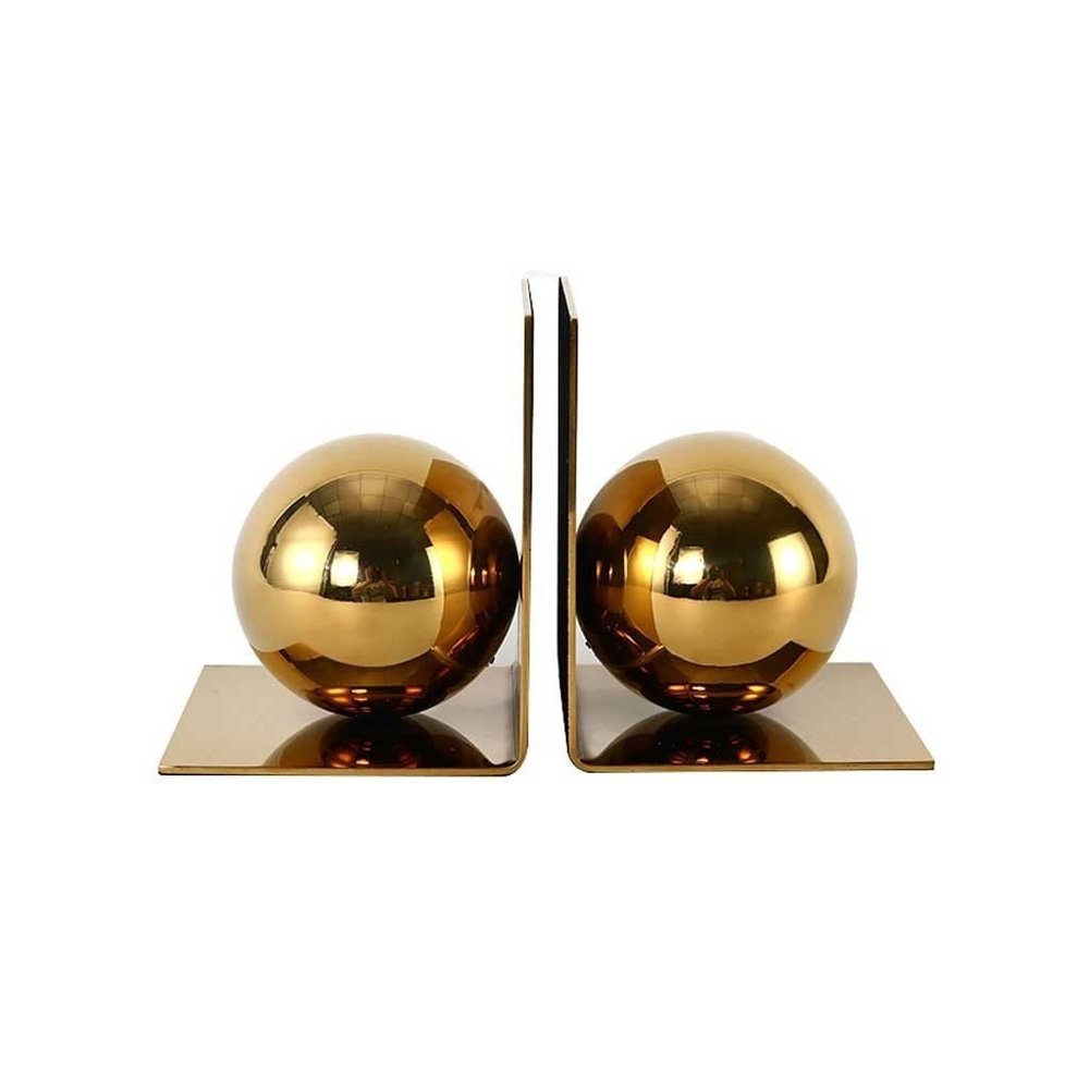 ARZARF Bookends Decorative Metal Ball Bookends, Bookends for Shelves, Heavy Duty Bookends, Indoor Living Room Desk Tops Non Skid Book Stoppers Decorative Bookend Bookends for Shelves