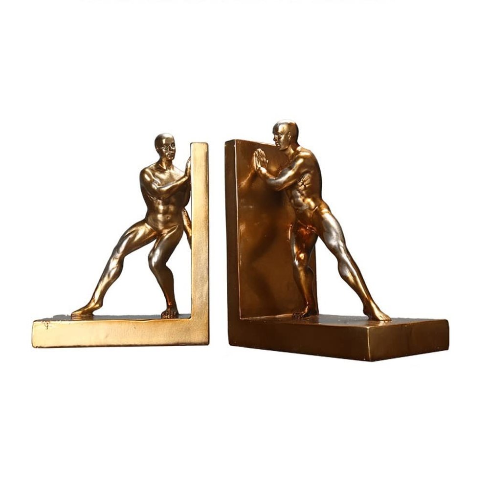 ARZARF Bookends Decorative Modern Simple Bookends Bookshelf Ornament Office Study Bookcase Desktop Non Skid Book Stoppers Decorative Bookend Bookends for Shelves