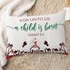 Black And Red Buffalo Plaid Decorative Lumbar Pillow Covers Cases for Unto Us A Child Is Born Isaiah 9 6 Rectangular Accent Throw Pillow Covers Cushion Cover for Couch Bed Sofa Living Room,20x30in view 3