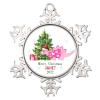 2022 Baby's First Dinosaur Santa White Snowflake Ornaments Jurassic Velociraptor Dino Holiday Decoration Boy and Girl Silver Christmas Ornament Newborn Baby Girl Boy Gifts for Baby Parents view 1