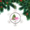2022 Baby's First Dinosaur Santa White Snowflake Ornaments Jurassic Velociraptor Dino Holiday Decoration Boy and Girl Silver Christmas Ornament Newborn Baby Girl Boy Gifts for Baby Parents view 2