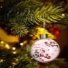 Christmas Ball Ornaments,Valentine's Day Gnome Heart Branch Plaid Pink Back Christmas Tree Hanging Decoration Shatterproof Plastic Baubles,Romantic Red Hearts Xmas Tree Pendants for Holiday Party view 1