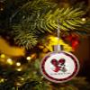 Christmas Ball Ornaments,Valentine's Day Red Sweetheart Plaid Leopard Retro Linen Christmas Tree Hanging Decoration Shatterproof Plastic Baubles,Romantic Heart Xmas Tree Pendants for Holiday Party view 1