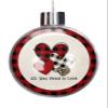 Christmas Ball Ornaments,Valentine's Day Red Sweetheart Plaid Leopard Retro Linen Christmas Tree Hanging Decoration Shatterproof Plastic Baubles,Romantic Heart Xmas Tree Pendants for Holiday Party view 2