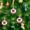 Christmas Ball Ornaments,Valentine's Day Red Sweetheart Plaid Leopard Retro Linen Christmas Tree Hanging Decoration Shatterproof Plastic Baubles,Romantic Heart Xmas Tree Pendants for Holiday Party view 4