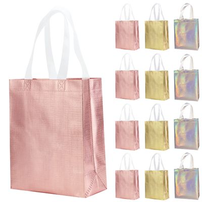 12 Pcs Non-woven Reusable Gift Bags With Handles for Party Favor 8W x 4L x10H Size