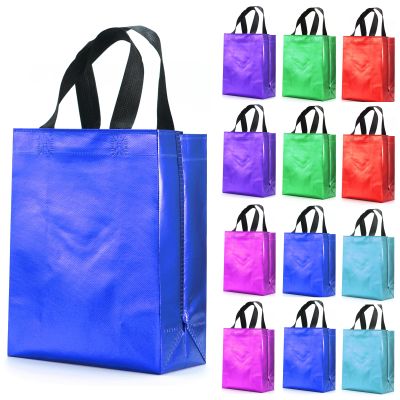 12 Pcs Non-woven Reusable Gift Bags With Handles for Party Favor 8W x 4L x10H Size