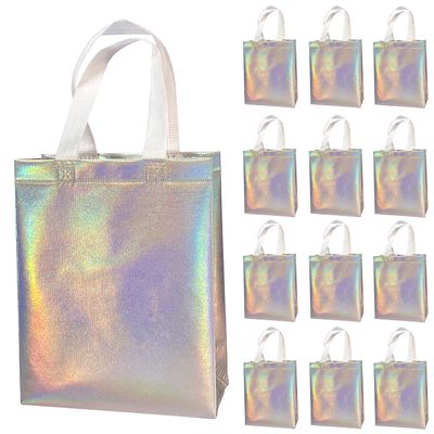 LOOKSGO 12 Pcs Non-woven Reusable Gift Bags With Handles for Party Favor 8W x 4L x10H Size