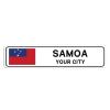 Personalized Samoa Street Sign Samoa Flag Custom City Name Metal Tin Plaque Samoa Road Wall Art Decor Home Decoration Customized Gift for Foreign Friend, Neighbor, 4x18" view 1