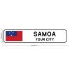 Personalized Samoa Street Sign Samoa Flag Custom City Name Metal Tin Plaque Samoa Road Wall Art Decor Home Decoration Customized Gift for Foreign Friend, Neighbor, 4x18" view 2
