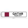 Personalized Qatar Street Sign Qatar Flag Custom City Name Metal Tin Plaque Qatar Road Wall Art Decor Home Decoration Customized Gift for Foreign Friend, Neighbor, 4x18" view 2