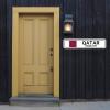 Personalized Qatar Street Sign Qatar Flag Custom City Name Metal Tin Plaque Qatar Road Wall Art Decor Home Decoration Customized Gift for Foreign Friend, Neighbor, 4x18" view 3