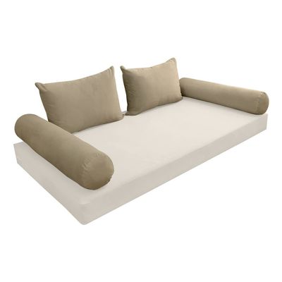 Cover ONLY Model V4 Twin Velvet Knife Edge Indoor Daybed Cushion Bolster - AD304