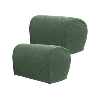 VIKAUL Chair Arm Protectors Slipcover Stretch Armrest Cover Set of 2 Sofa Non-Slip Arm Caps Armchair Cover Removable Armrest Cover for Recliner Couch Loveseat,Green