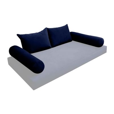 Cover ONLY Model V4 Twin Velvet Knife Edge Indoor Daybed Cushion Bolster - AD373